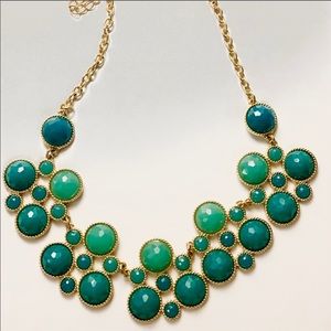 Teal and green statement necklace